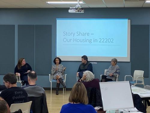 Neighbors share stories. 